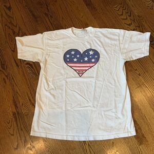 Vintage 90s Y2K Bongo The American Jeans Women's‎ White T-Shirt One Size Heart